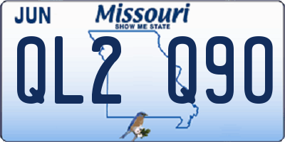 MO license plate QL2Q9O