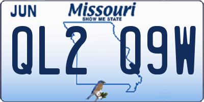 MO license plate QL2Q9W