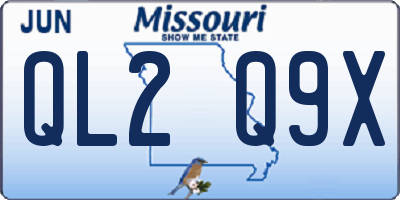 MO license plate QL2Q9X