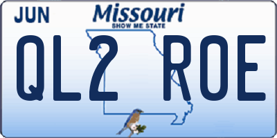 MO license plate QL2R0E