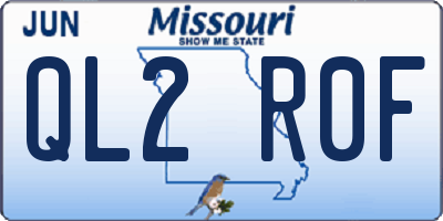 MO license plate QL2R0F