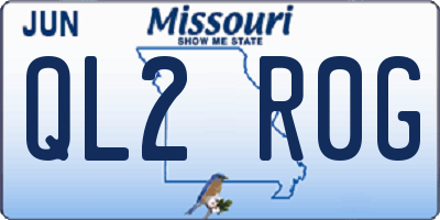 MO license plate QL2R0G