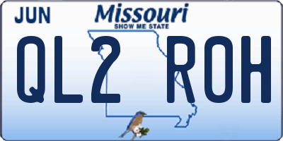 MO license plate QL2R0H