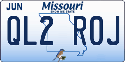 MO license plate QL2R0J