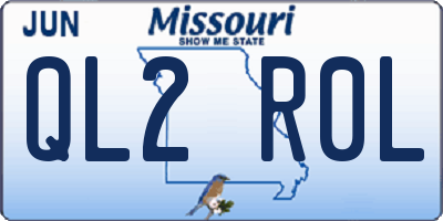 MO license plate QL2R0L