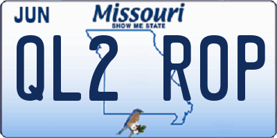 MO license plate QL2R0P