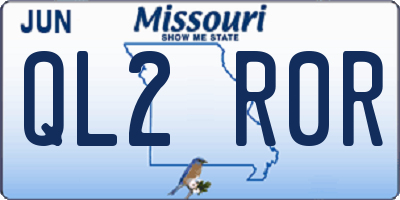 MO license plate QL2R0R