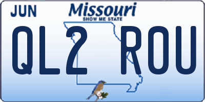 MO license plate QL2R0U