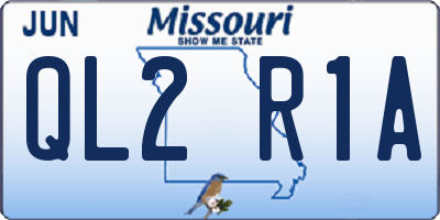 MO license plate QL2R1A