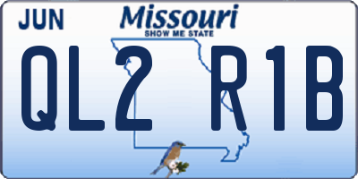 MO license plate QL2R1B