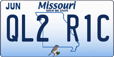 MO license plate QL2R1C