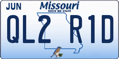 MO license plate QL2R1D