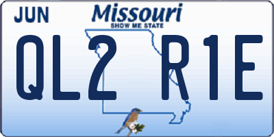 MO license plate QL2R1E