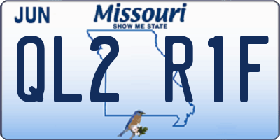 MO license plate QL2R1F