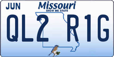 MO license plate QL2R1G