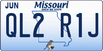 MO license plate QL2R1J