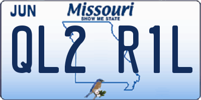 MO license plate QL2R1L