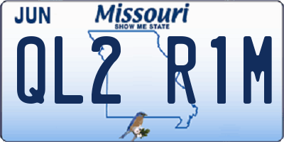 MO license plate QL2R1M