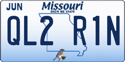 MO license plate QL2R1N