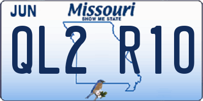 MO license plate QL2R1O