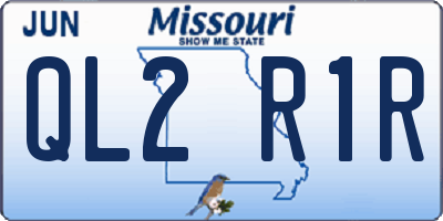 MO license plate QL2R1R