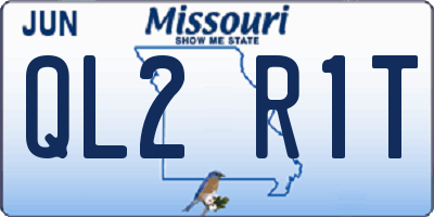 MO license plate QL2R1T