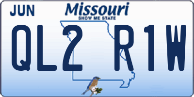 MO license plate QL2R1W