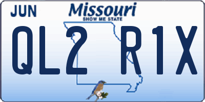 MO license plate QL2R1X