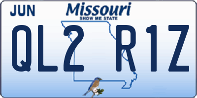 MO license plate QL2R1Z