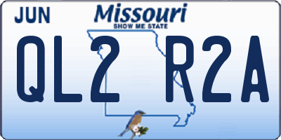 MO license plate QL2R2A