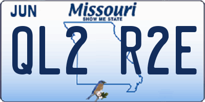 MO license plate QL2R2E