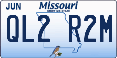 MO license plate QL2R2M