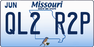 MO license plate QL2R2P