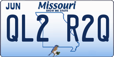 MO license plate QL2R2Q