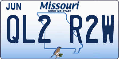 MO license plate QL2R2W