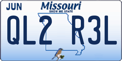 MO license plate QL2R3L