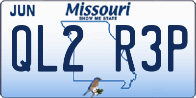 MO license plate QL2R3P