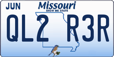 MO license plate QL2R3R