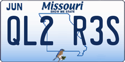 MO license plate QL2R3S