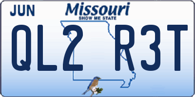 MO license plate QL2R3T