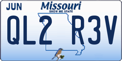 MO license plate QL2R3V