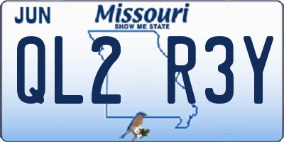 MO license plate QL2R3Y