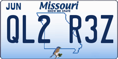 MO license plate QL2R3Z