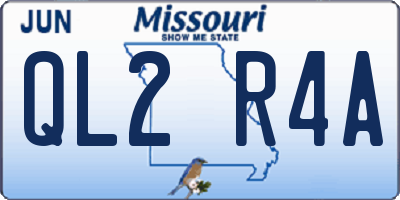 MO license plate QL2R4A