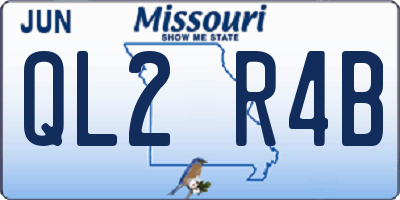 MO license plate QL2R4B