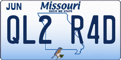 MO license plate QL2R4D