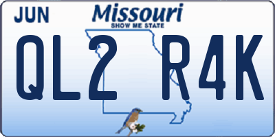 MO license plate QL2R4K