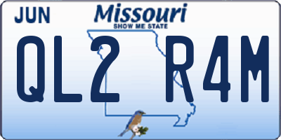 MO license plate QL2R4M