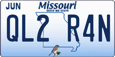 MO license plate QL2R4N