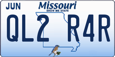 MO license plate QL2R4R